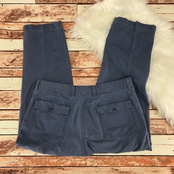 Nautica Men's Straight Leg Chino Casual Pants 38X30 Blue 100% Cotton Flat Front - Picture 3 of 6